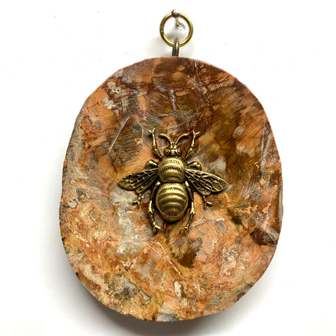 Petrified Wood Frame with Grande Bee (3.25