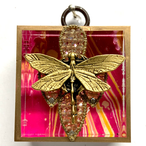 Acrylic Frame with Dragonfly on Brooch / Slight Imperfections (2