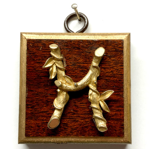 Wooden Frame with M Brooch (2.5