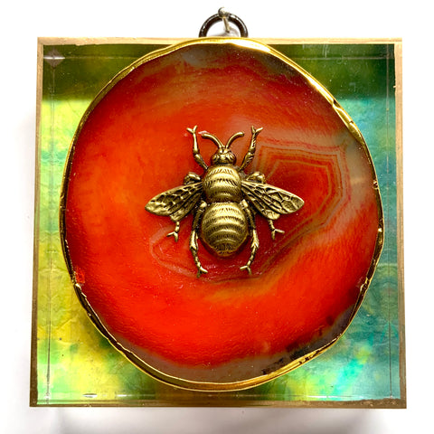 Acrylic Frame with Grande Bee on Agate / Slight Imperfections (4