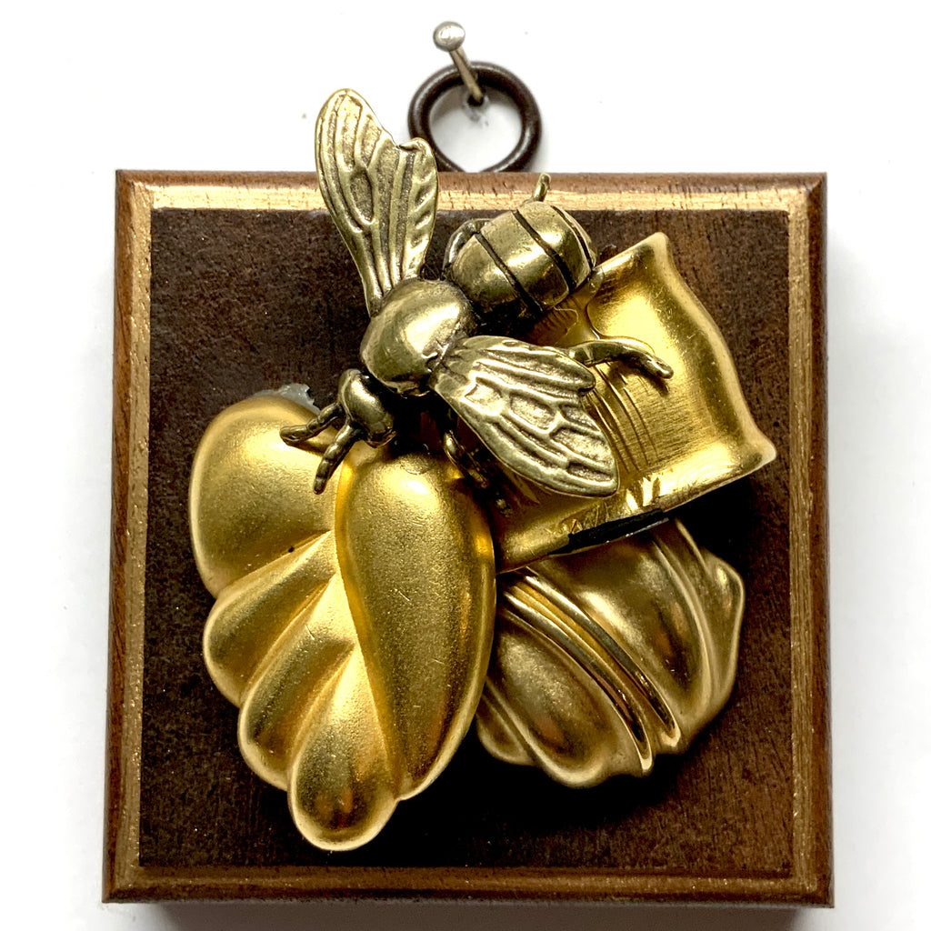 Wooden Frame with Bee on Brooch (3