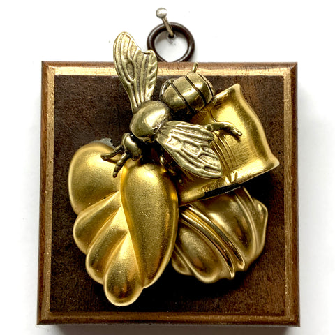 Wooden Frame with Bee on Brooch (3