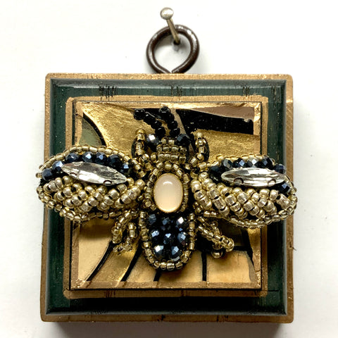 Painted Frame with Beaded Bee on Coromandel (2.5