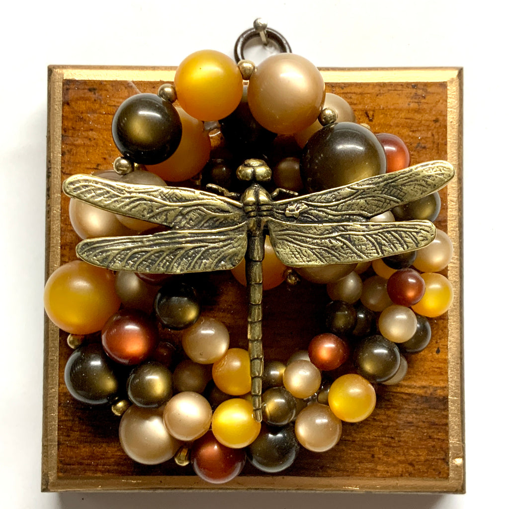 Wooden Frame with Dragonfly on Necklace (4