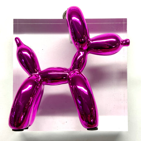 Lucite Acrylic Frame with Balloon Dog / Slight Imperfections (3.75” wide)