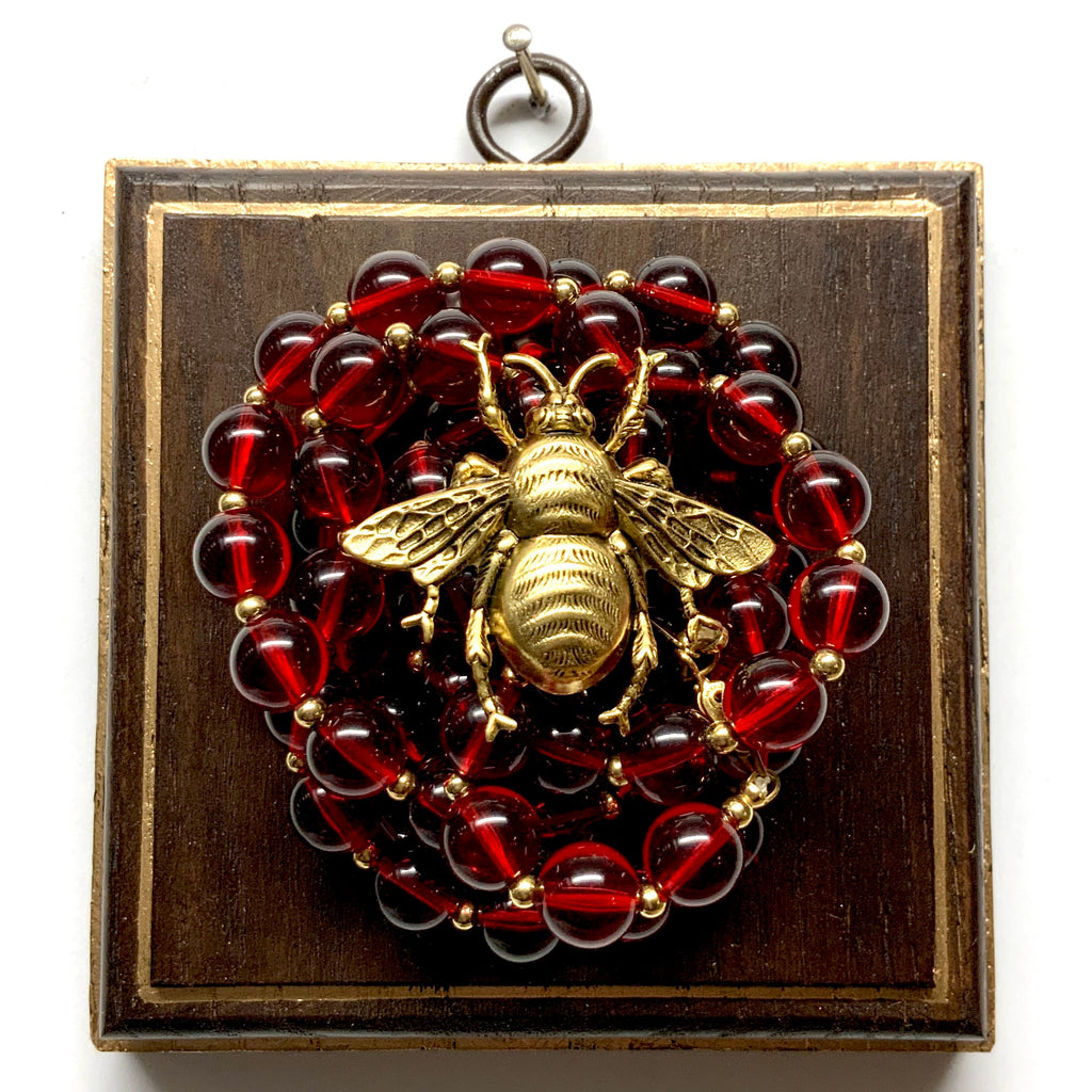 Wooden Frame with Grande Bee on Necklace (4