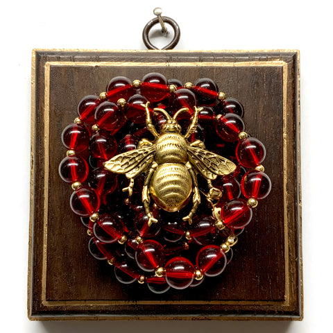 Wooden Frame with Grande Bee on Necklace (4
