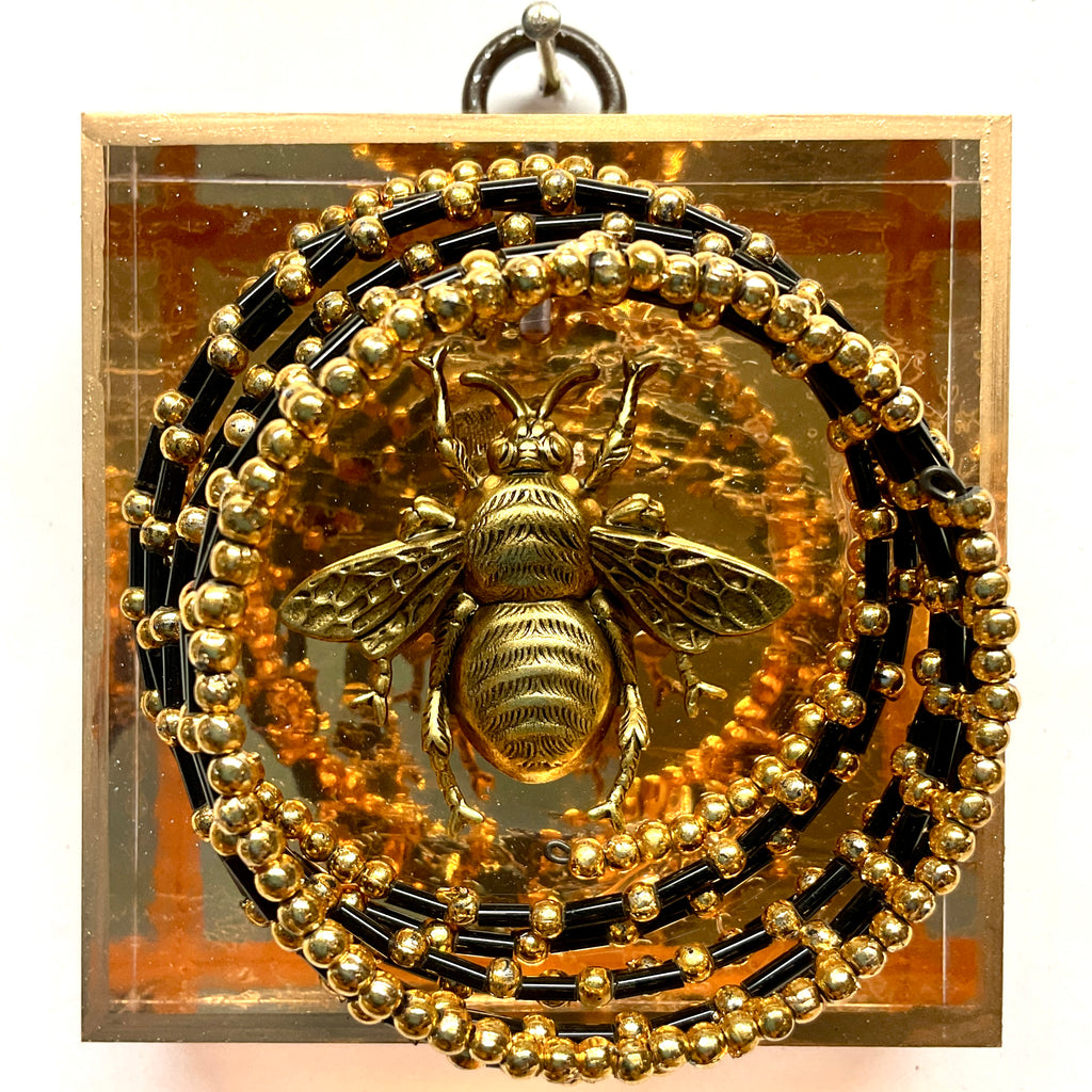 Acrylic Frame with Grande Bee and Necklace on Mylar / Slight Imperfections (3