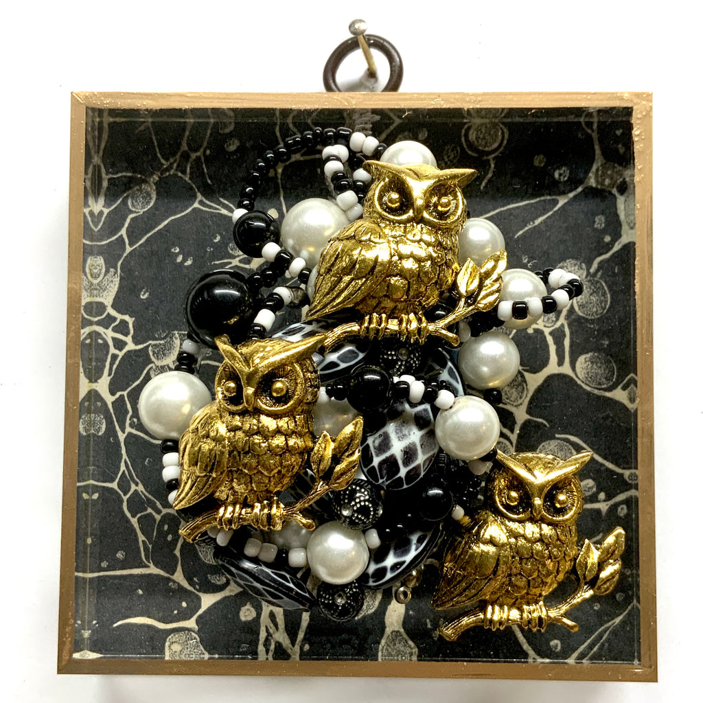 Acrylic Frame with Owls on Necklace / Slight Imperfections (4
