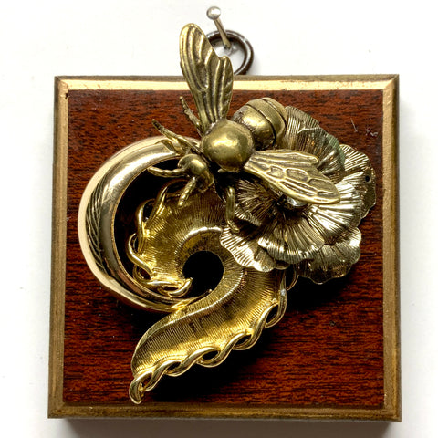 Wooden Frame with Bee on Brooch (3.25