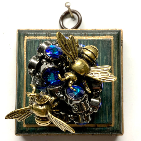 Painted Frame with Bees on Necklace (2.5