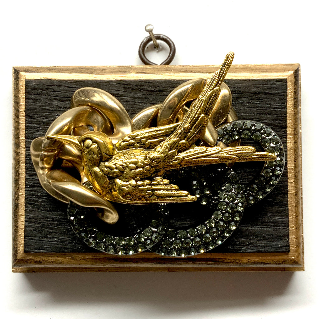 Bourbon Barrel Frame with Bird on Necklace (4.5