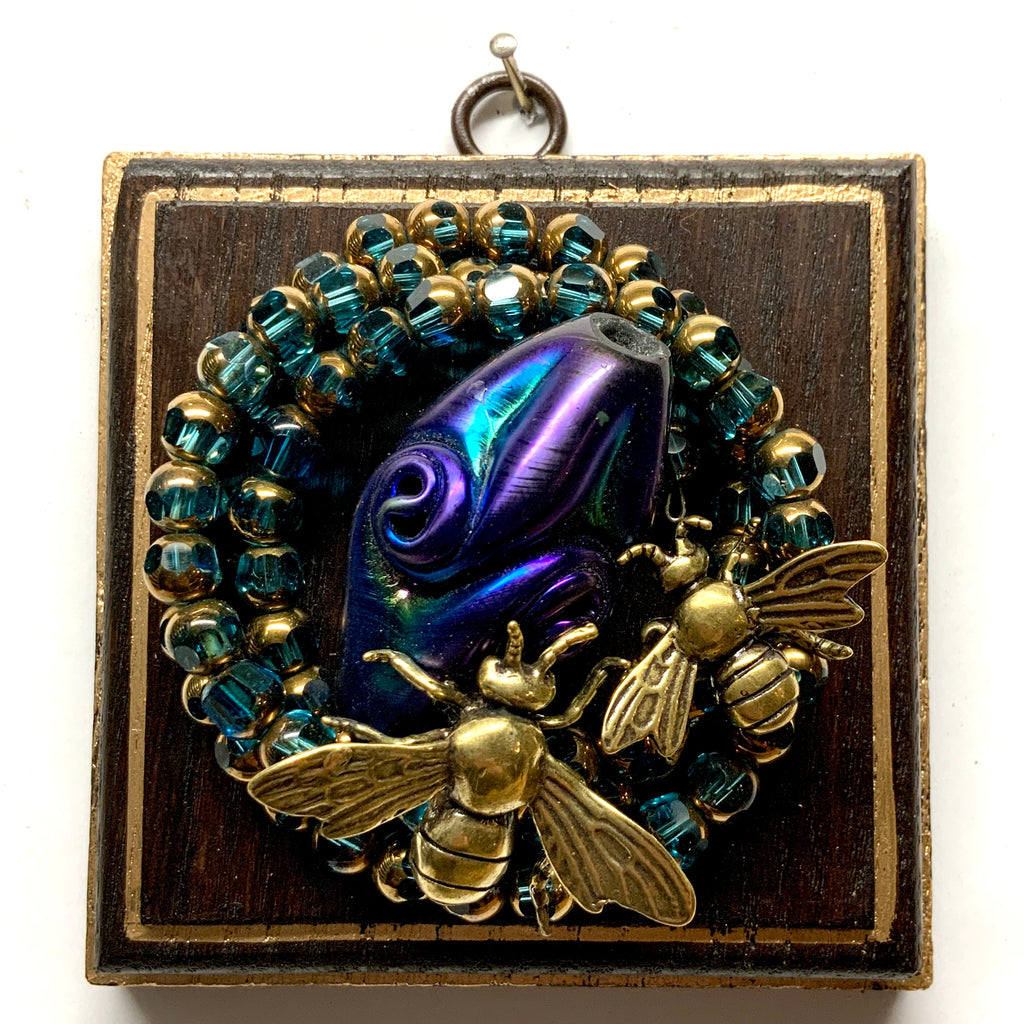 Wooden Frame with Bees on Necklace (4