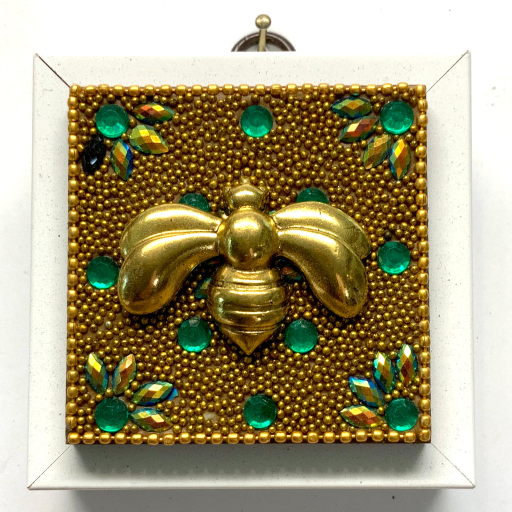 Modern Lacquered Frame with Bee on Beaded Block (3” wide)