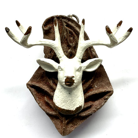 Carved Wooden Block Frame with Stag (3.25