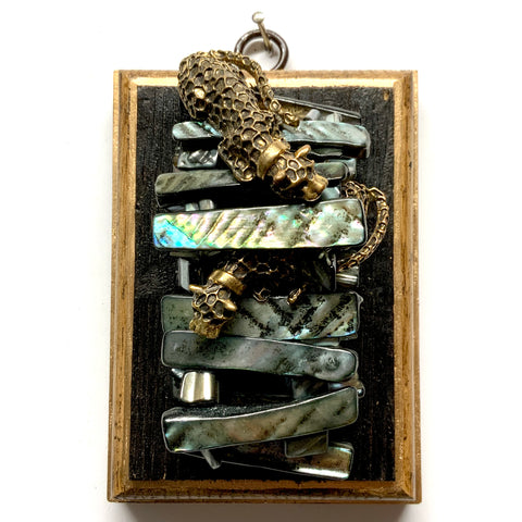 Bourbon Barrel Frame with Leopards on Necklace (3.25