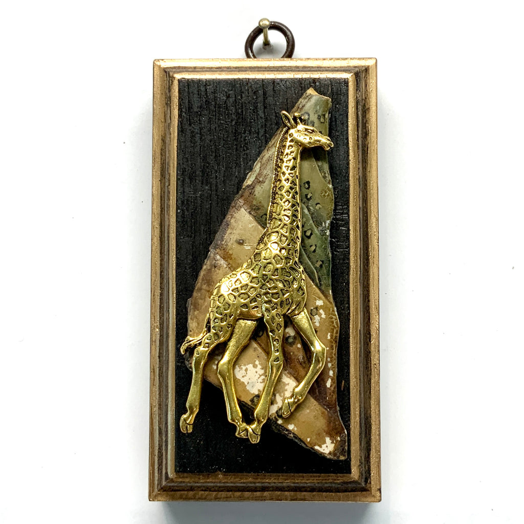 Bourbon Barrel Frame with Giraffe on Antique Jade (2.25” wide)