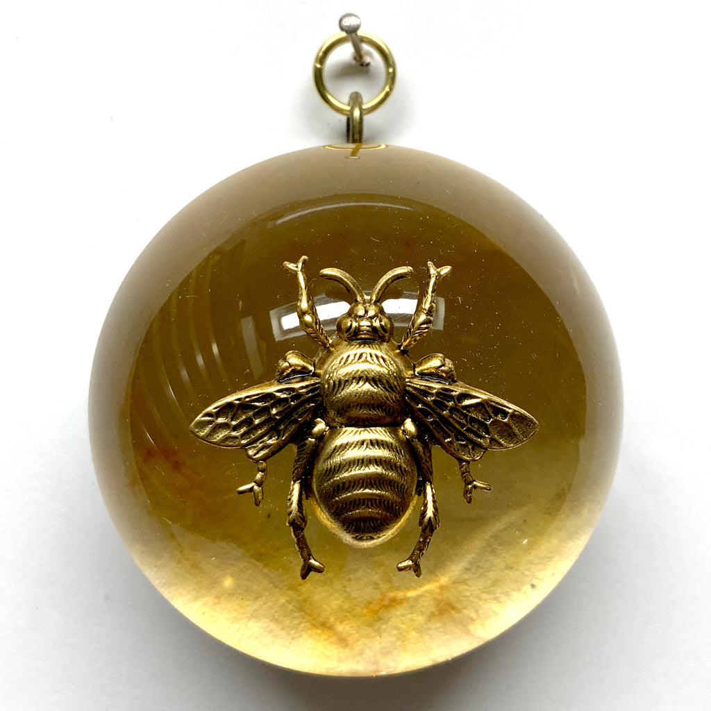 Acrylic Dome Frame with Grande Bee on Marbled Paper / Slight Imperfections (3