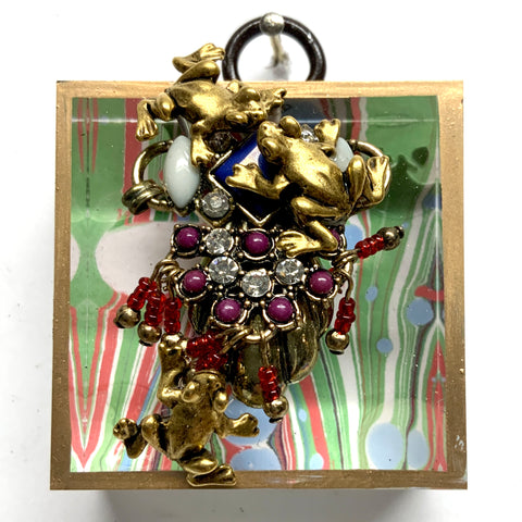 Acrylic Frame with Frogs on Brooch / Slight Imperfections (2