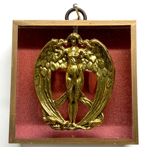 Acrylic Frame with Angel on Marbled Paper / Slight Imperfections (3