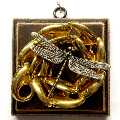 Wooden Frame with Dragonfly on Necklace (4
