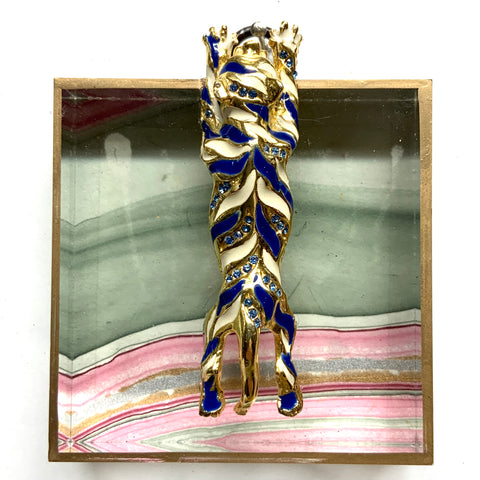 Acrylic Frame with Tiger on Marbled Paper / Slight Imperfections (3