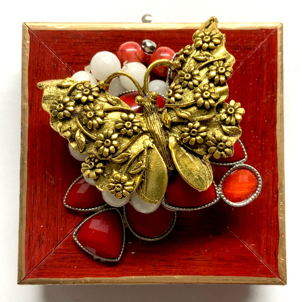 Modern Lacquered Frame with Butterfly on Necklace (3