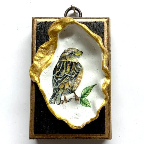 Bourbon Barrel Frame with Bird Oyster Shell (2.5