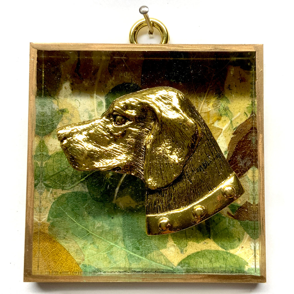 Acrylic Frame with Stately Dog on Mulberry Paper / Slight Imperfections (3