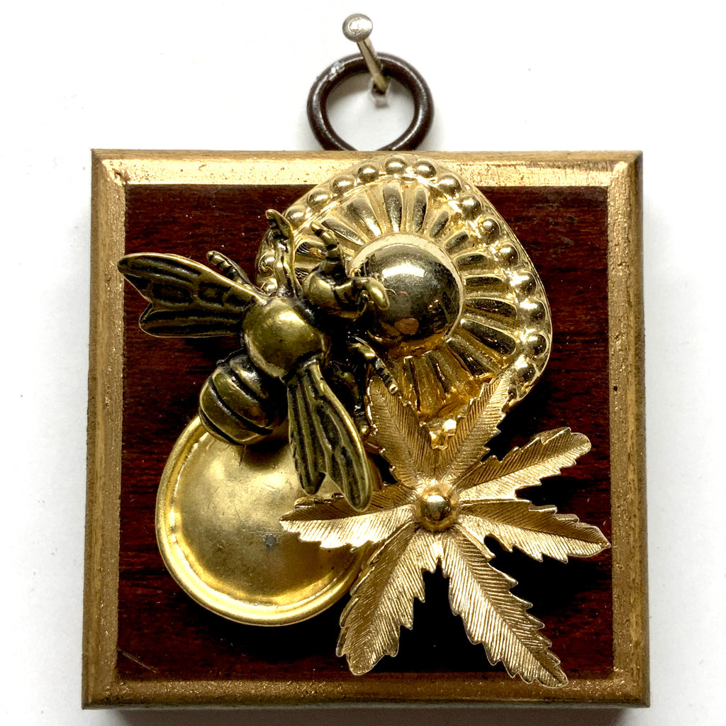 Wooden Frame with Bee on Brooch (2.5