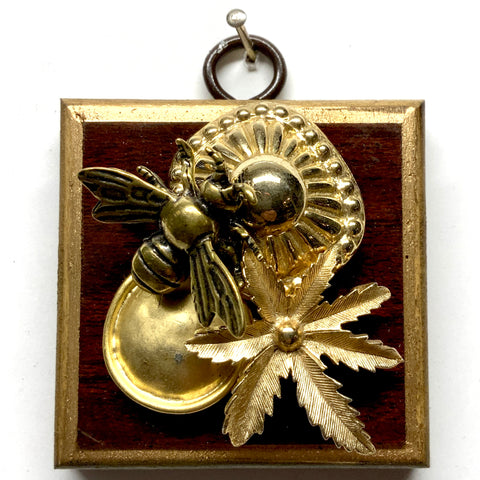 Wooden Frame with Bee on Brooch (2.5