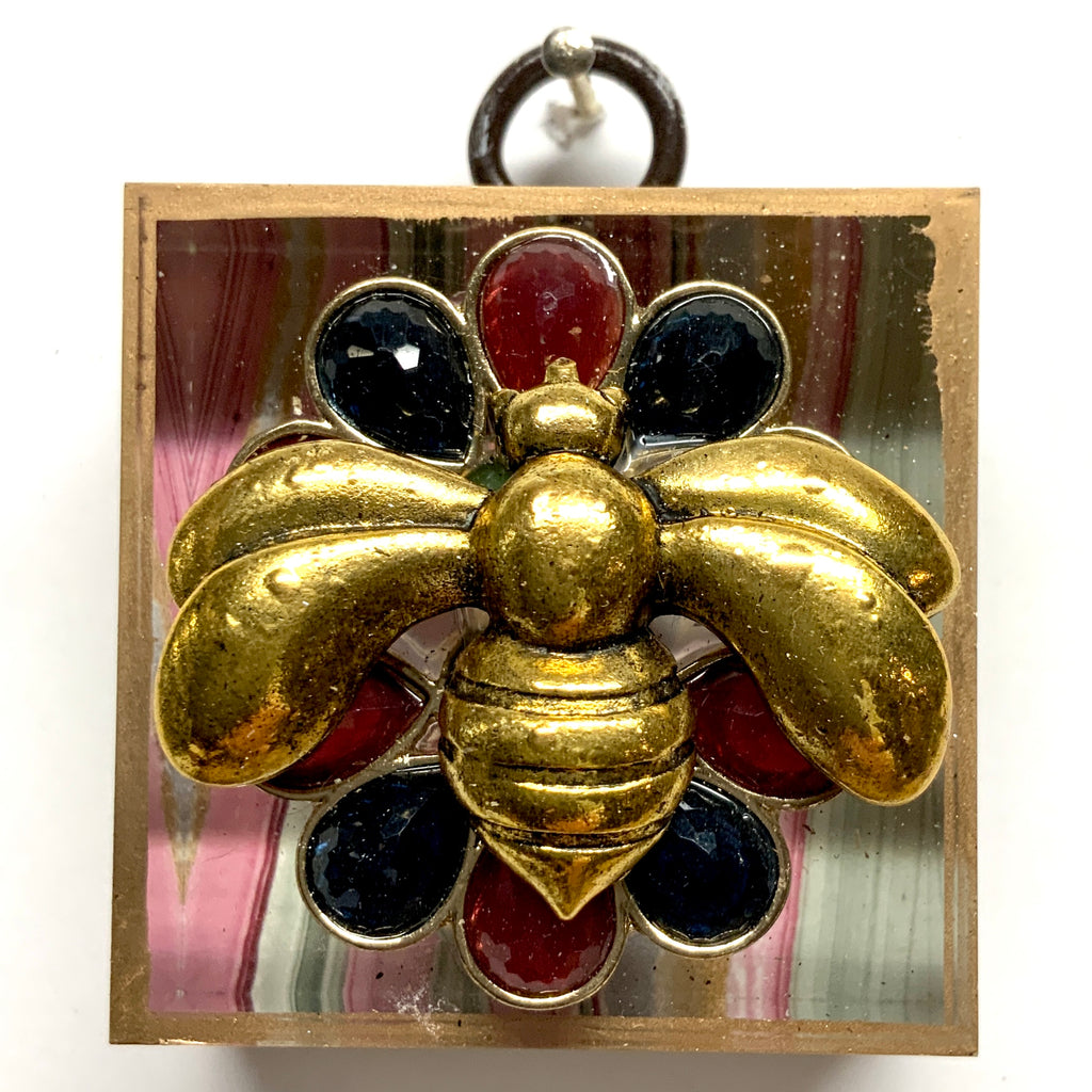 Acrylic Frame with Deco Bee on Brooch / Slight Imperfections (2