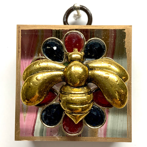 Acrylic Frame with Deco Bee on Brooch / Slight Imperfections (2