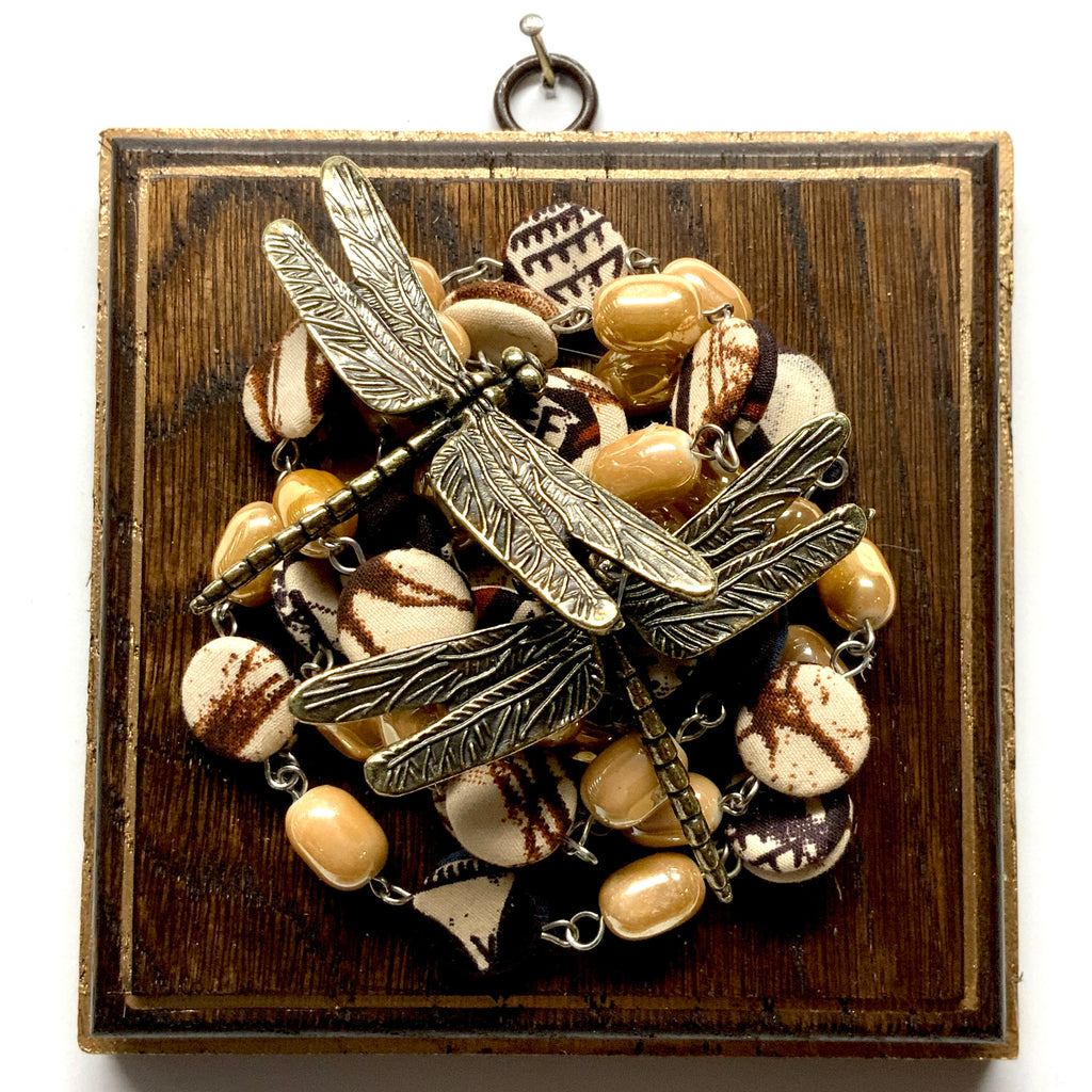 Wooden Frame with Dragonflies on Necklace (5