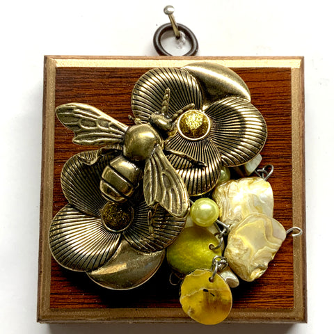 Wooden Frame with Bee on Necklace (3.25