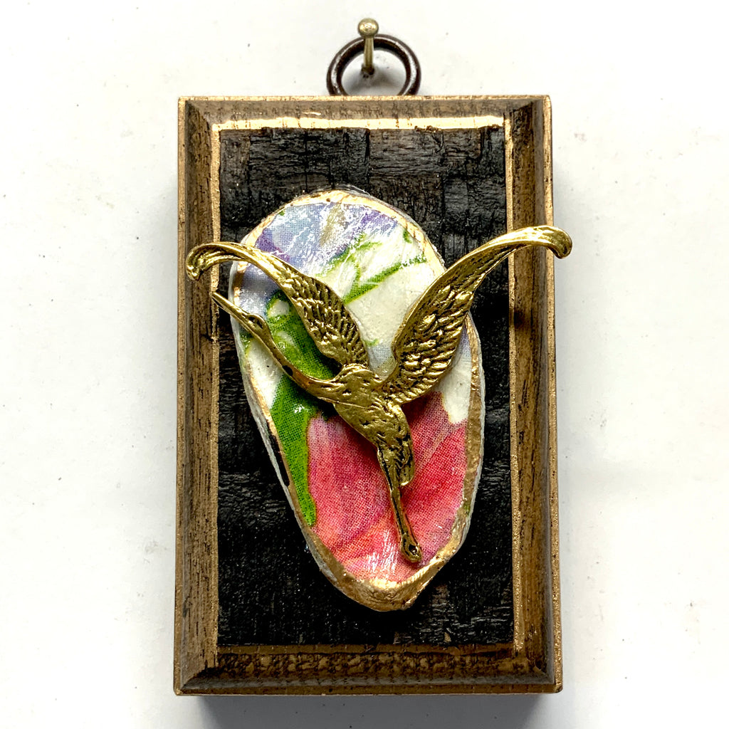 Bourbon Barrel Frame with Crane on Oyster Shell (2” wide)
