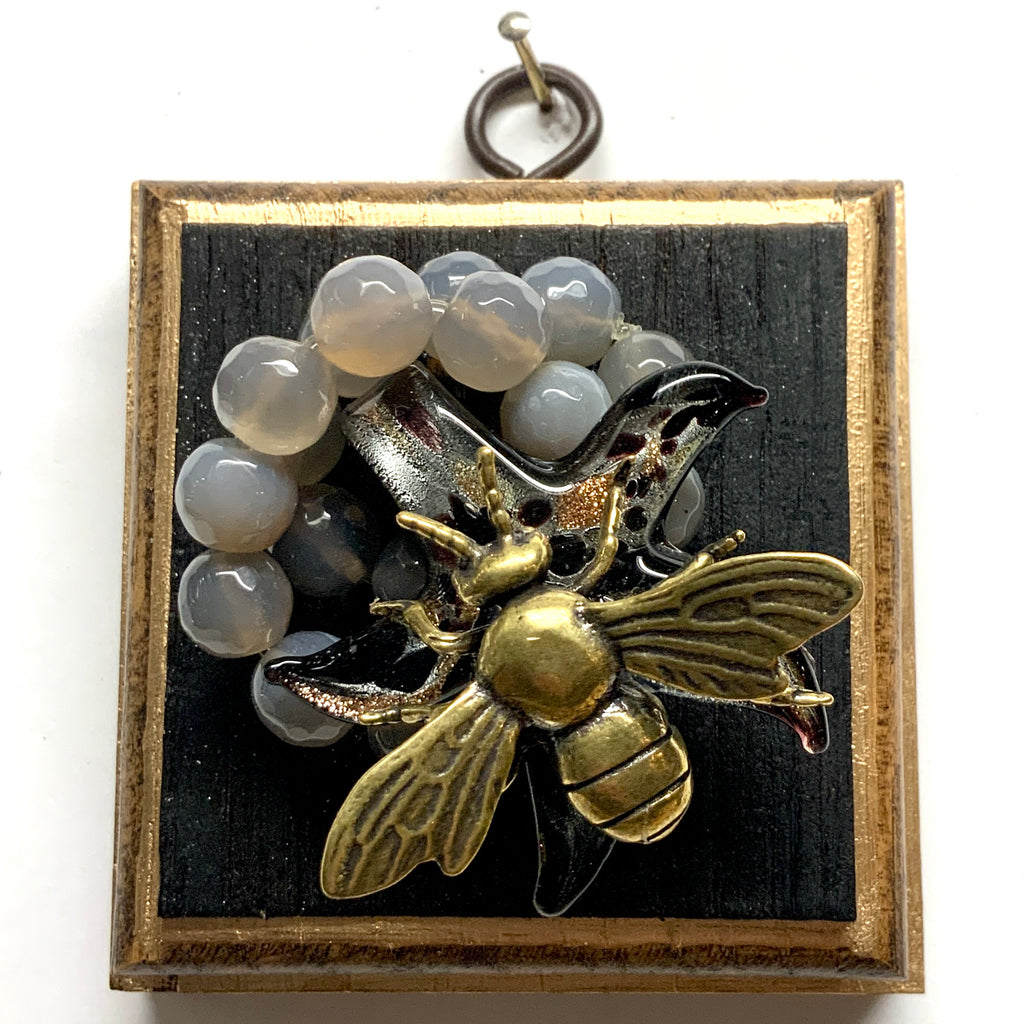 Bourbon Barrel Frame with Bee on Necklace (3.25