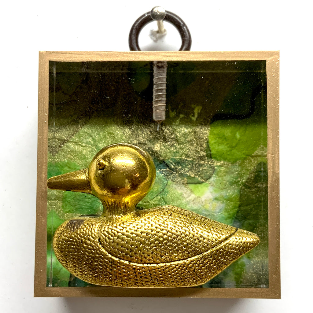 Acrylic Frame with Duck on Marbled Paper / Slight Imperfections (2