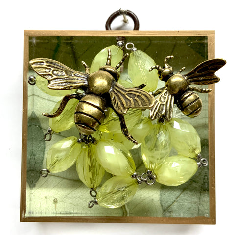 Acrylic Frame with Bees and Necklace on Mulberry Paper / Slight Imperfections (3