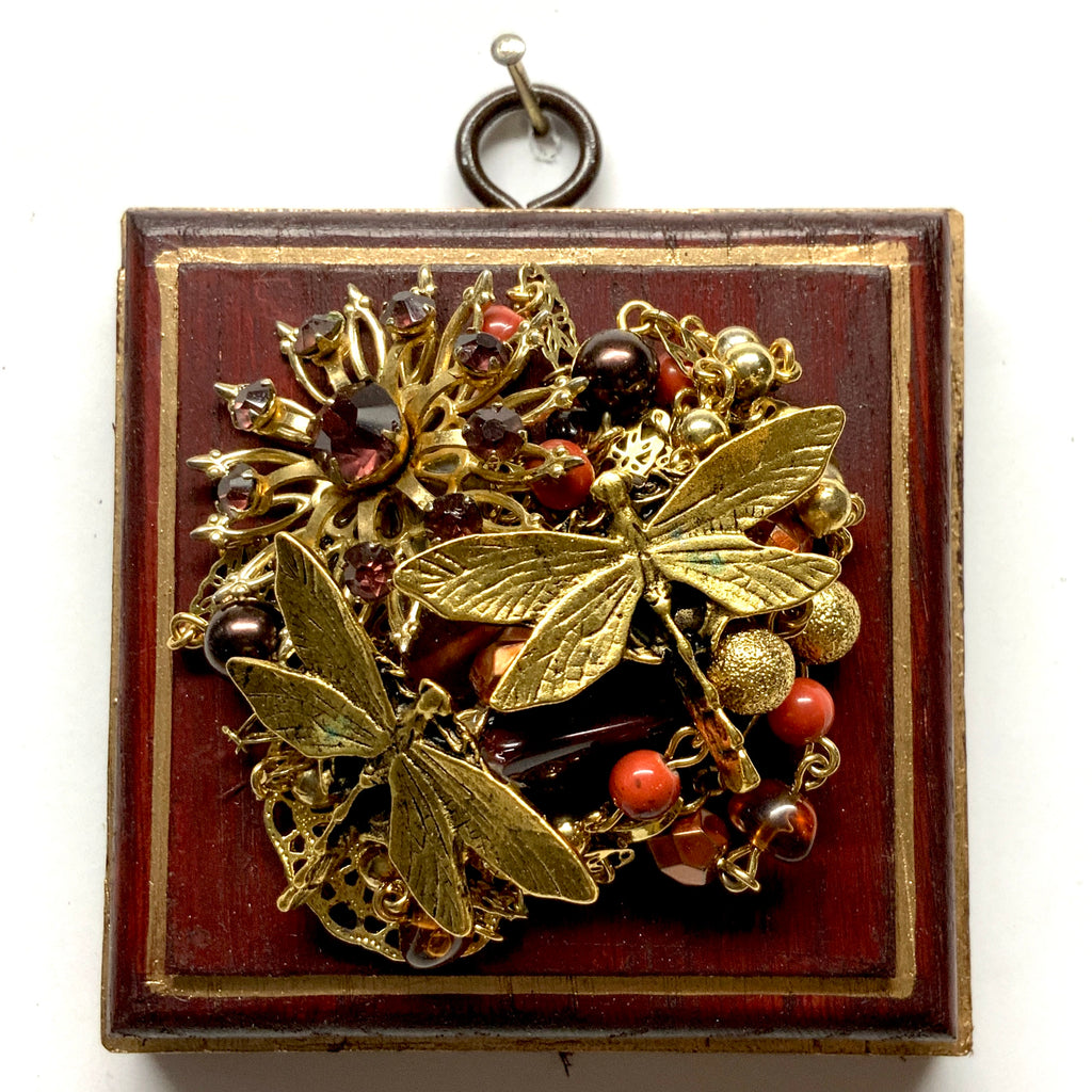 Painted Frame with Dragonflies on Necklace (3.25