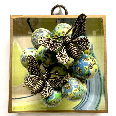 Acrylic Frame with Butterflies on Beads / Slight Imperfections (3