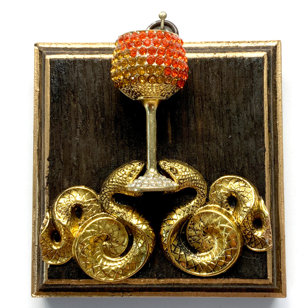 Bourbon Barrel Frame with Snakes and Chalice (3.75” wide)