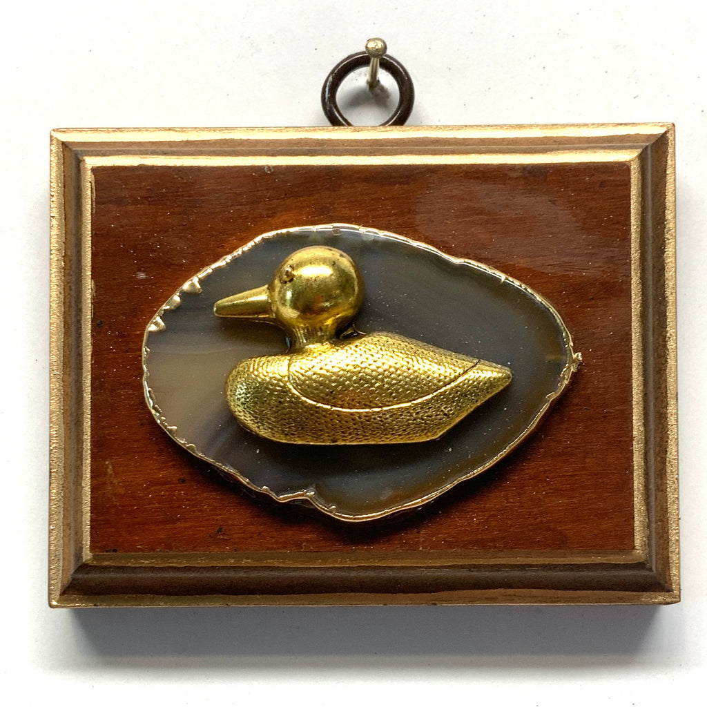 Mahogany Frame with Duck on Agate (3.75” wide)