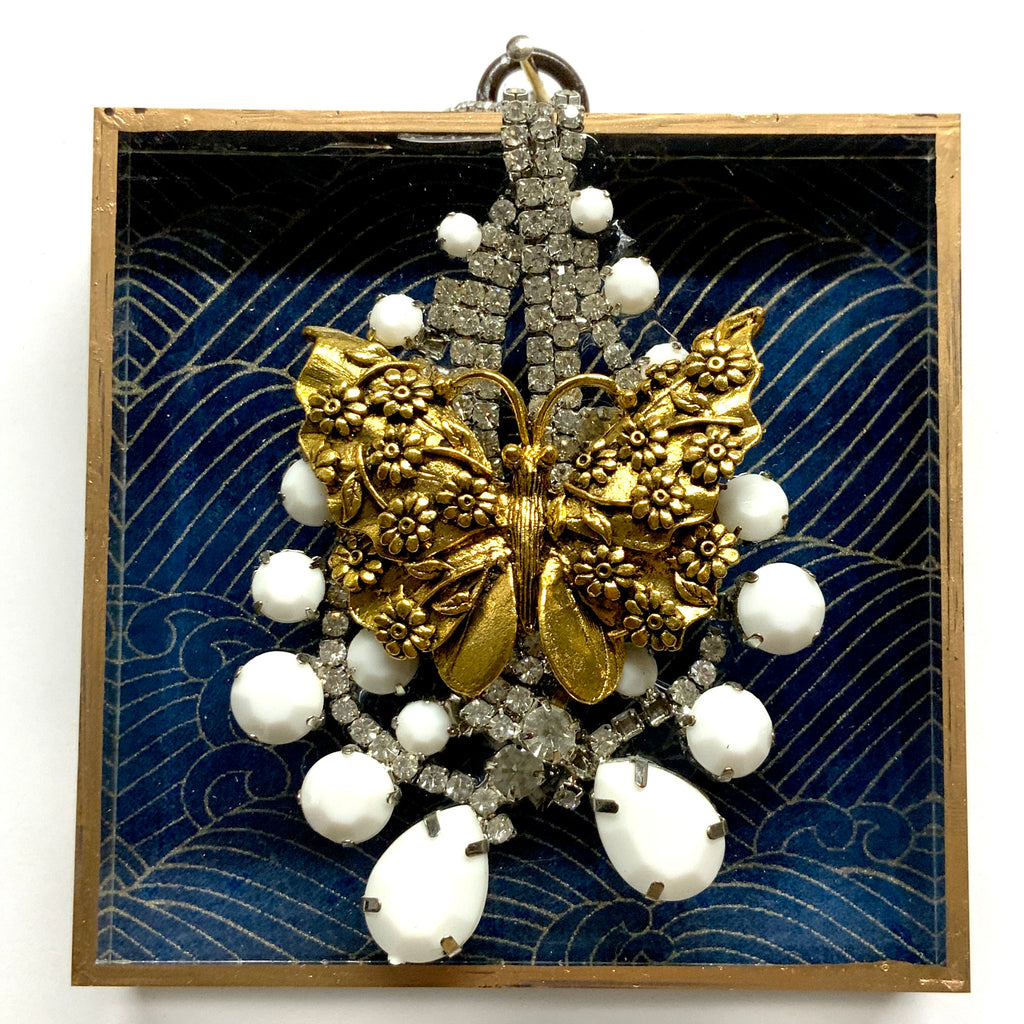 Acrylic Frame with Butterfly on Brooch / Slight Imperfections (4