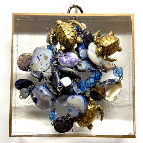 Acrylic Frame with Turtles on Necklace / Slight Imperfections (4