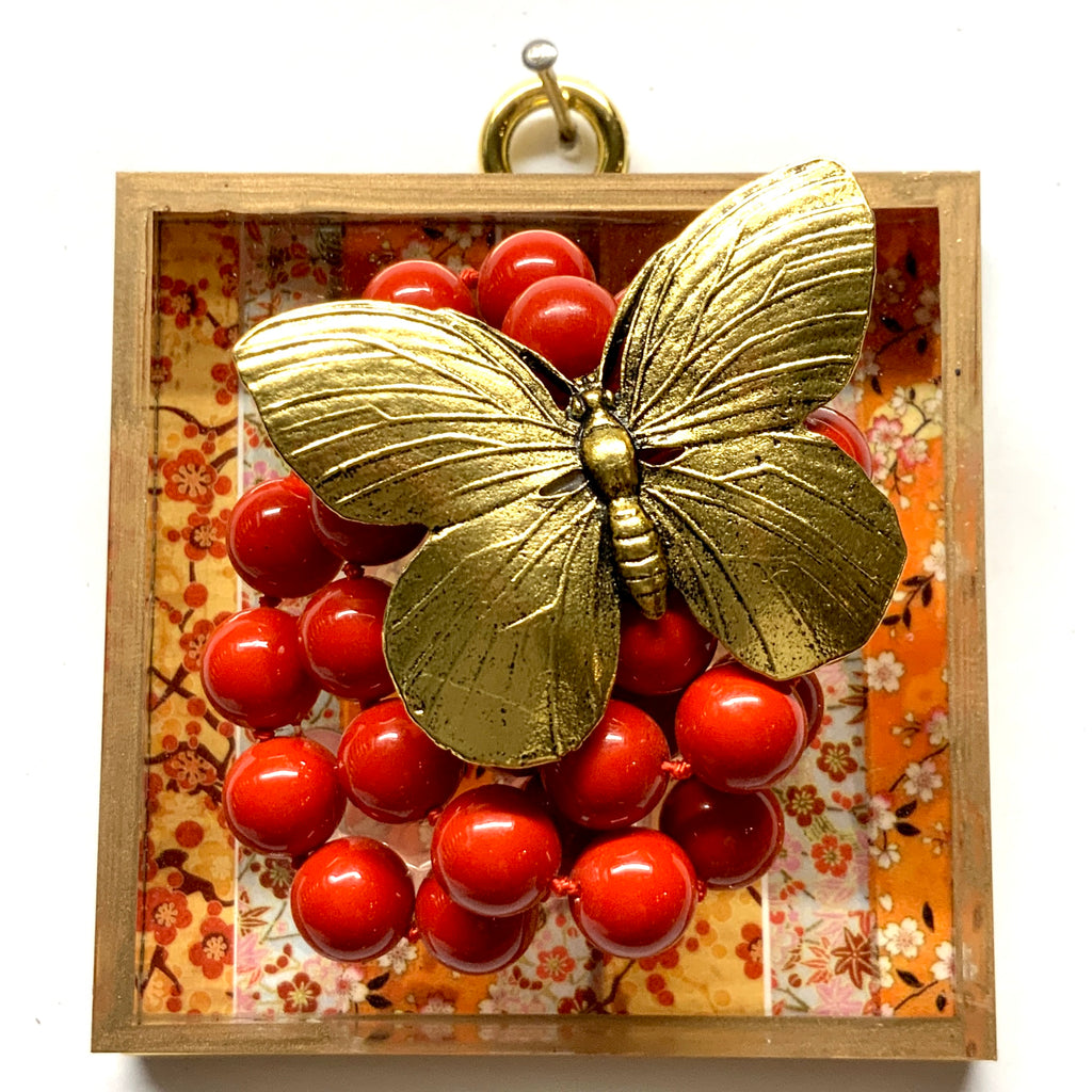 Acrylic Frame with Butterfly on Necklace / Slight Imperfections (3