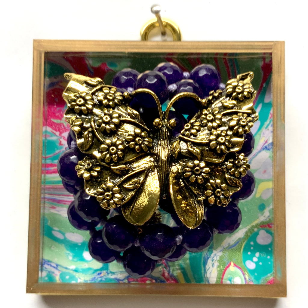 Acrylic Frame with Butterfly on Necklace / Slight Imperfections (3