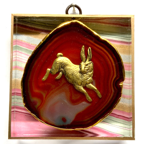 Acrylic Frame with Hare on Agate / Slight Imperfections (4