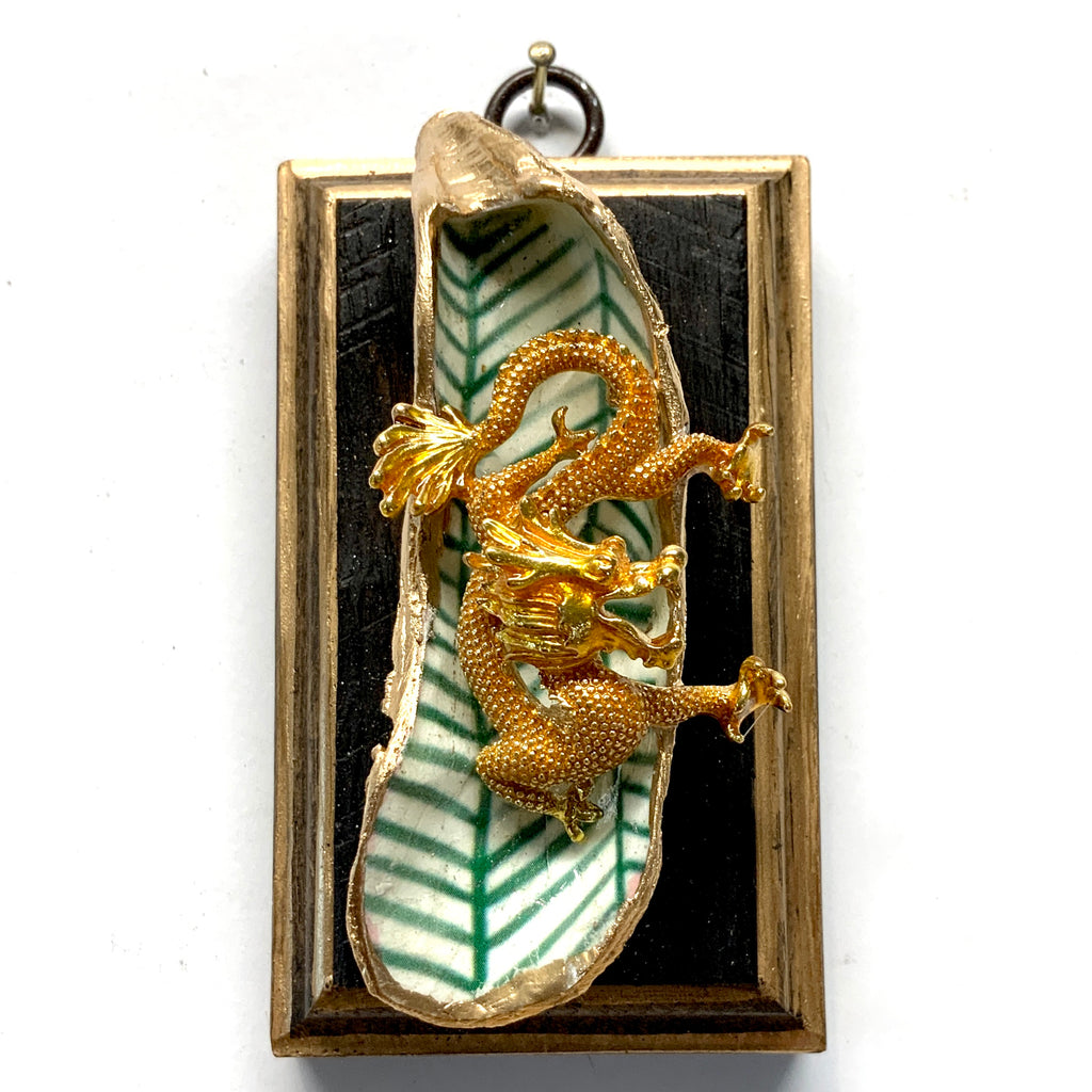 Bourbon Barrel Frame with Dragon on Oyster Shell (2.25” wide)