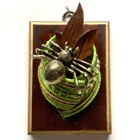 Wooden Frame with Spider on Necklace (3.25